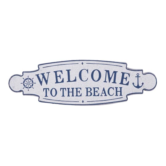 36" Blue Coastal Metal Wall Sign